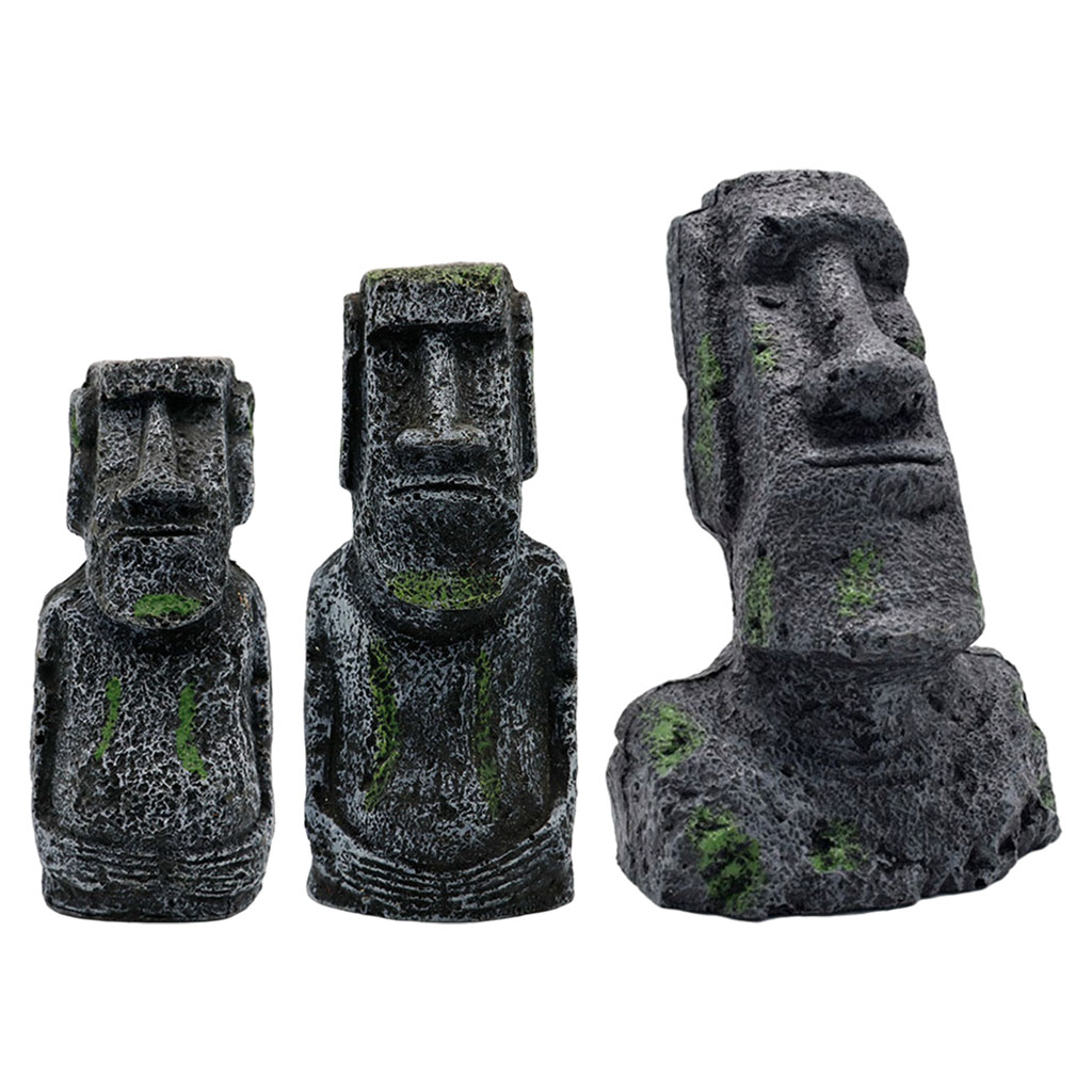 Aquarium Marine Tank - Aquarium Moai Standbeelden Paaseiland Hoofd Ornamenten