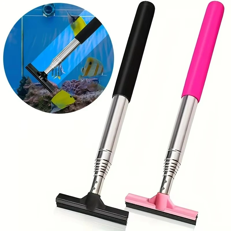 Marine Aquarium Glass Cleaner - Telescopische aquariumschraperborstel, multifunctioneel gereedschap voor het