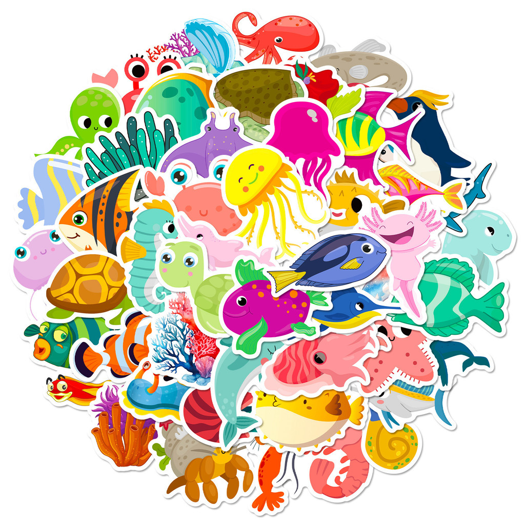 50 stuks zeelevenstickers - sc - Marine Aquarium Aquascape recensie en prijs