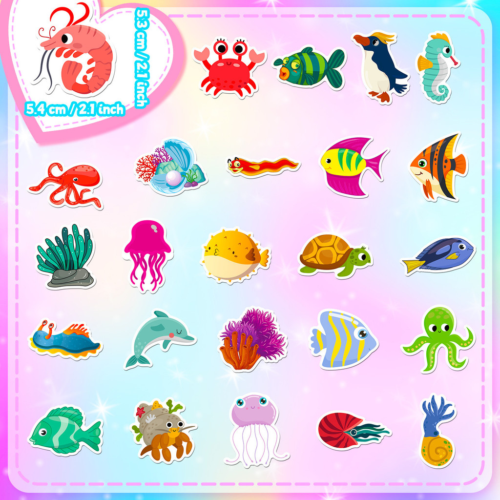 50 stuks zeelevenstickers - sc - Marine Aquarium Aquascape recensie en prijs